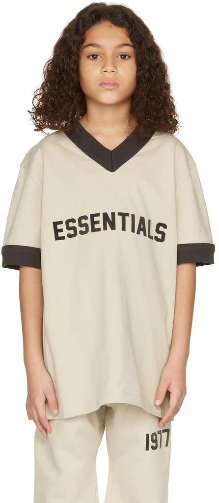 商品Essentials|Kids Beige V-Neck T-Shirt,价格¥258,第2张图片详细描述