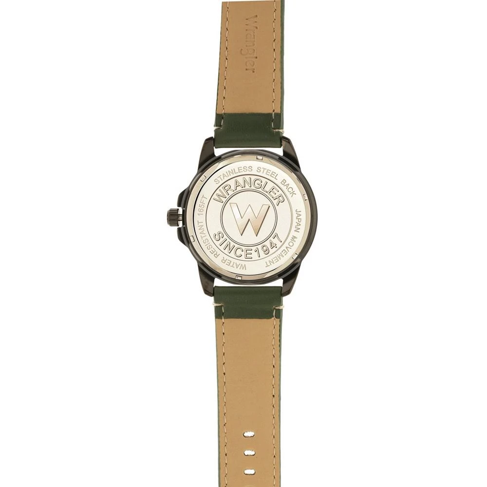 商品Wrangler|Men's Watch, 48MM Black Ridged Case with Green Zoned Dial, Outer Zone is Milled with White Index Markers, Outer Ring Has is Marked with White, Analog Watch with Red Second Hand and Crescent,价格¥490,第4张图片详细描述