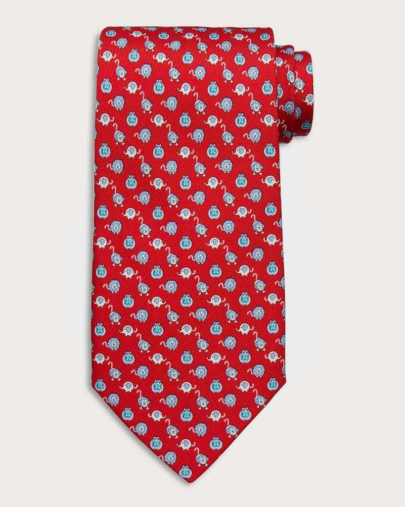 Men's 4-Pippo Animal-Print Silk Tie商品第1张图片规格展示