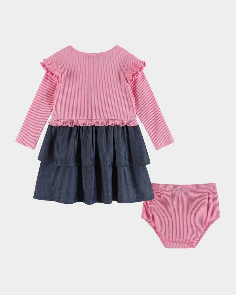 商品Andy & Evan|Girl's Rib Knit Tiered Skirt Combo Dress, Size Newborn-24M,价格¥433,第3张图片详细描述