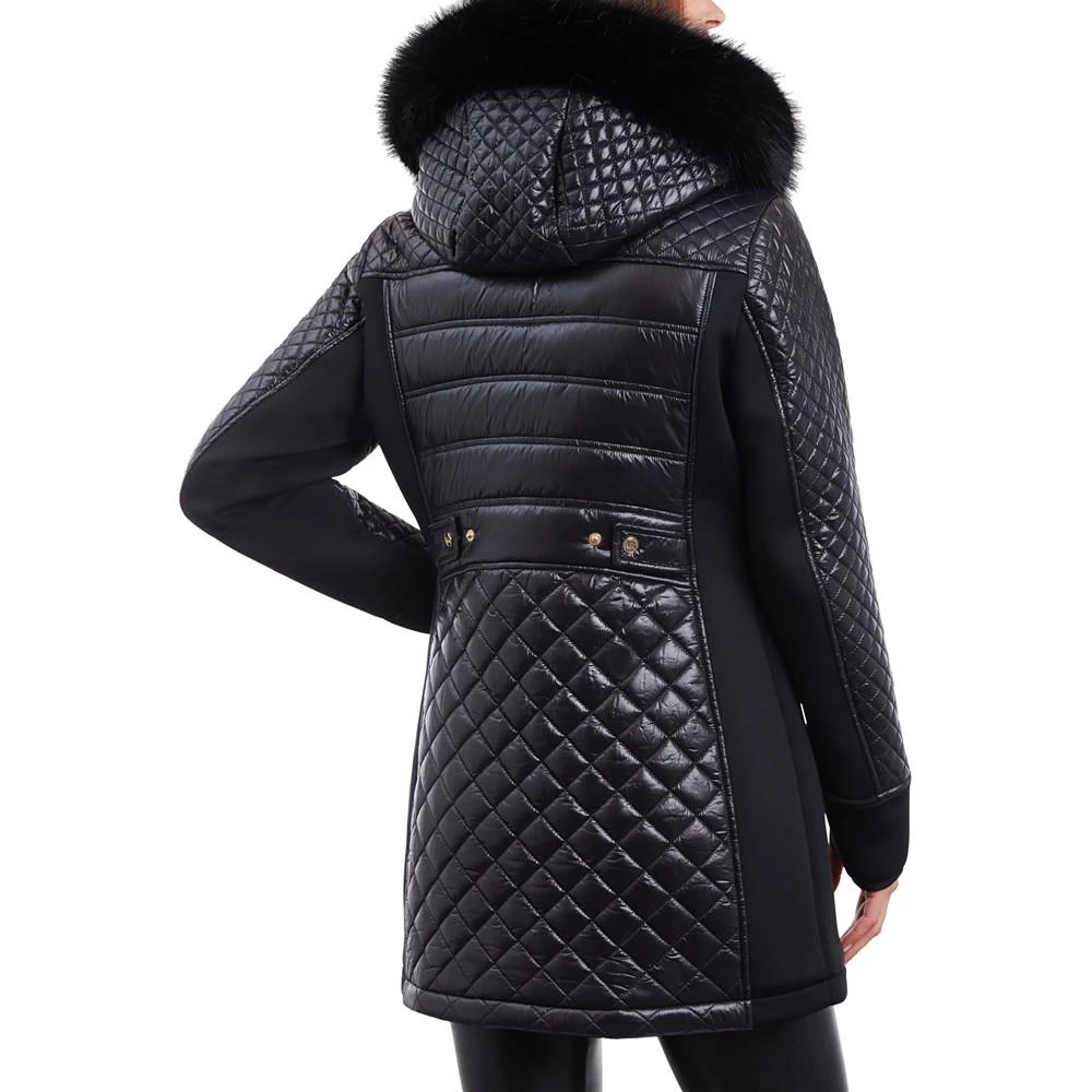 商品Michael Kors|Women's Faux-Fur-Trim Hooded Quilted Coat,价格¥1339,第2张图片详细描述