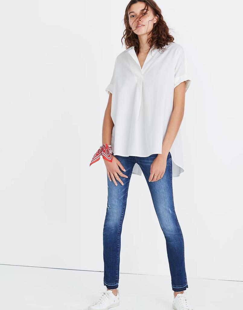 商品Madewell|Courier Button-Back Shirt in Pure White,价格¥479,第4张图片详细描述