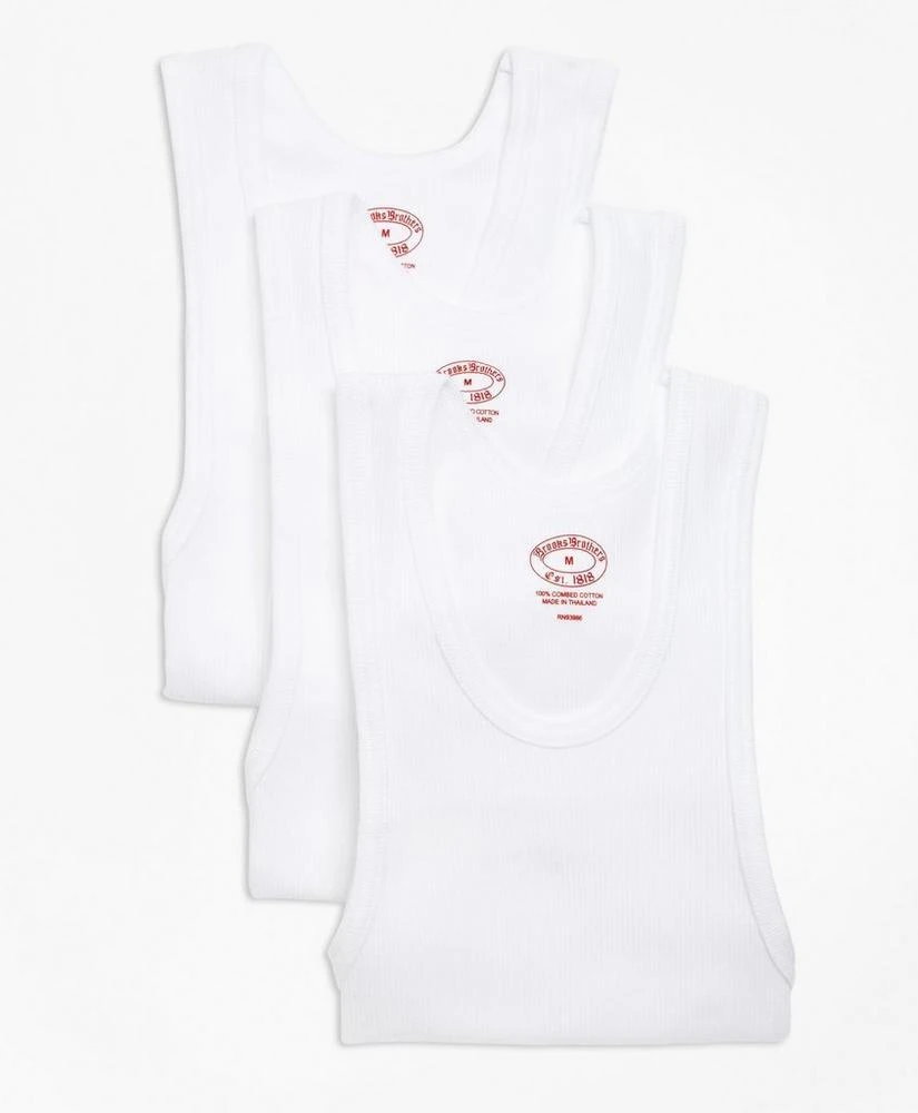 商品Brooks Brothers|Boys Cotton Athletic Tank Undershirt - Three Pack,价格¥124,第1张图片