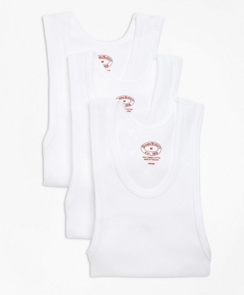 商品Brooks Brothers|Boys Cotton Athletic Tank Undershirt - Three Pack,价格¥111,第1张图片