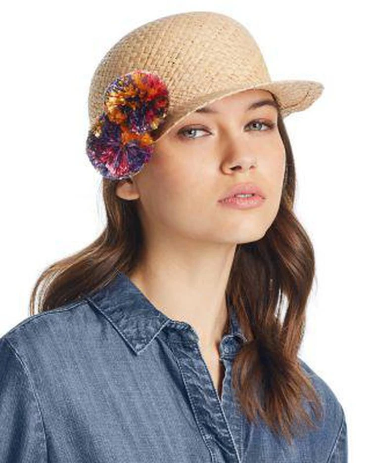 商品AQUA|Pom-Pom Straw Framer Cap - 100% Exclusive,价格¥304,第1张图片