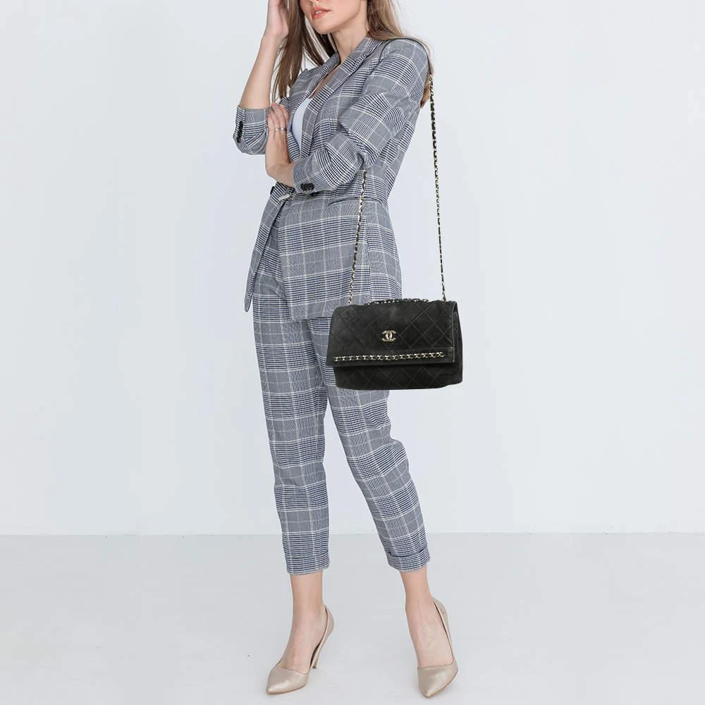 商品[二手商品] Chanel|Chanel Black Diamond Stitched Suede Lovely Chains Flap Bag,价格¥23064,第2张图片详细描述