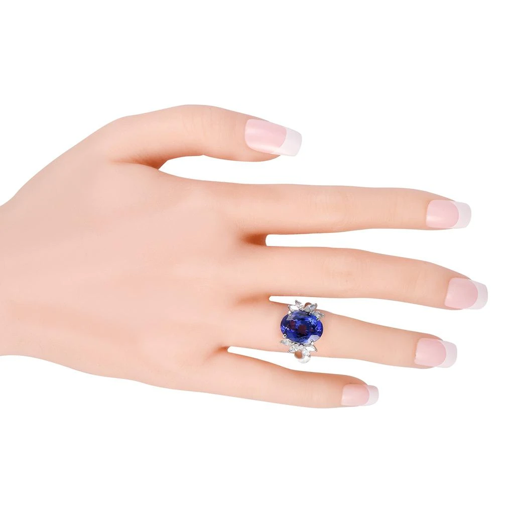 商品[二手商品] LB Exclusive|Platinum 0.93ct Diamond and Tanzanite Ring #3943,价格¥28696,第3张图片详细描述