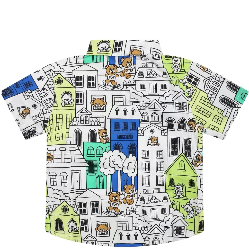 商品Moschino|White Shirt For Baby Boy With Multicolor Pattern,价格¥1243,第2张图片详细描述