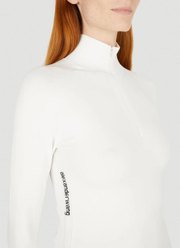商品Alexander Wang|Jacquard Logo Zip Top in White,价格¥1415,第5张图片详细描述