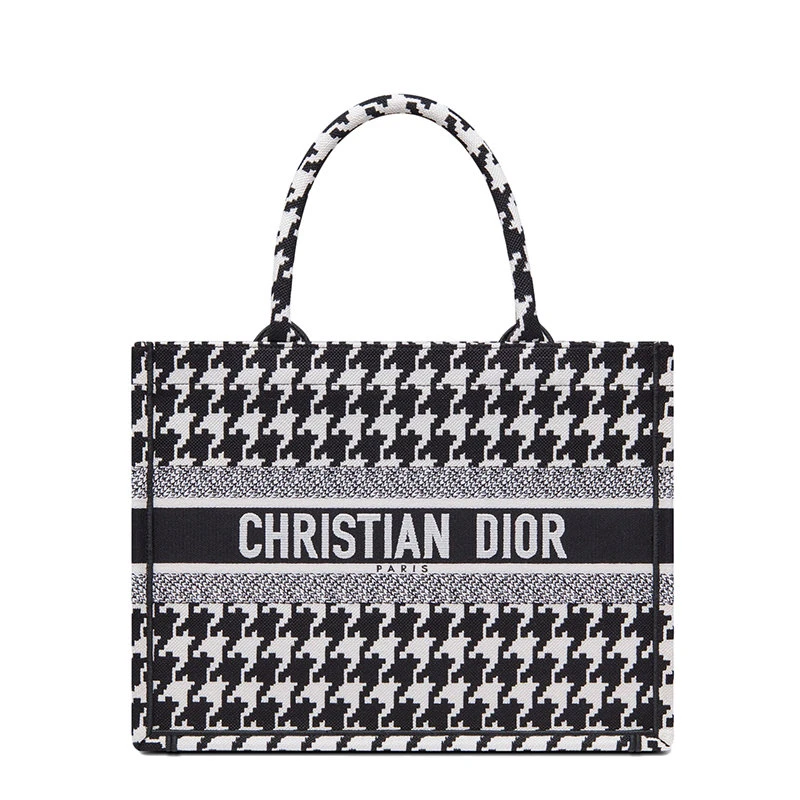 商品Dior|【预售3-7天】DIOR/迪奥 21BOOK TOTE系列 女士小号黑色千鸟格纹刺绣手提托特包M1296ZTQT_M911,价格¥20977,第1张图片
