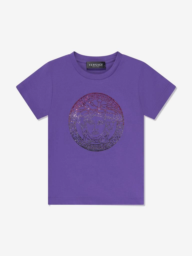 商品Versace|Girls Medusa Logo T-Shirt in Purple,价格¥864,第1张图片