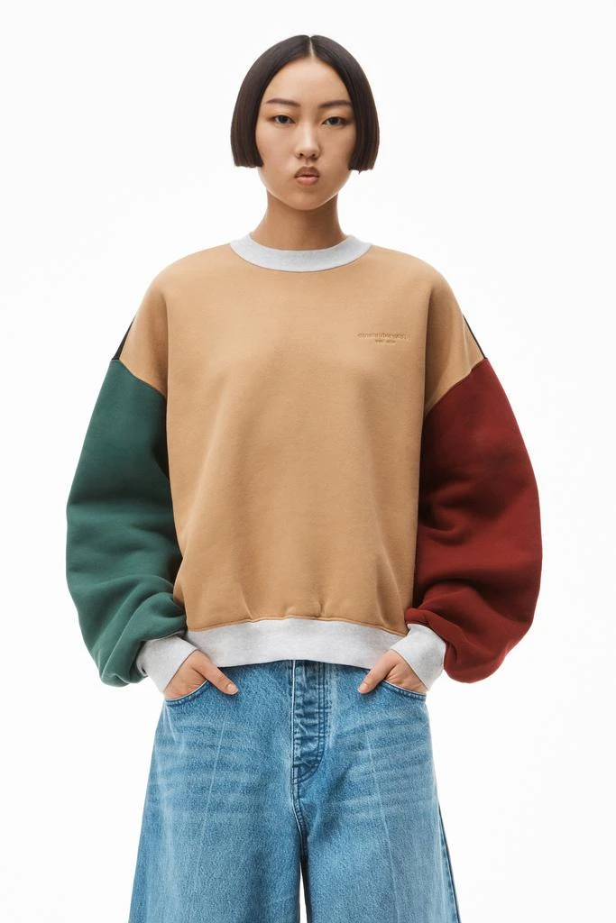 商品Alexander Wang|COLORBLOCK CREWNECK PULLOVER IN TERRY,价格¥1452,第3张图片详细描述