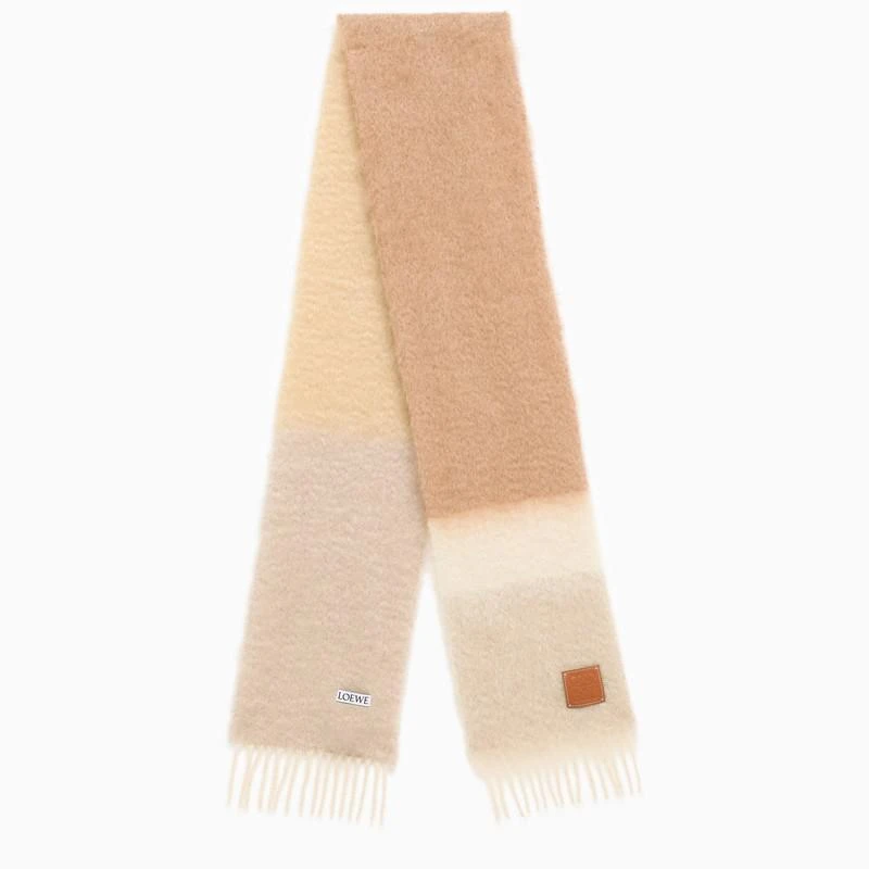 商品Loewe|Beige striped scarf in mohair blend,价格¥1993,第1张图片