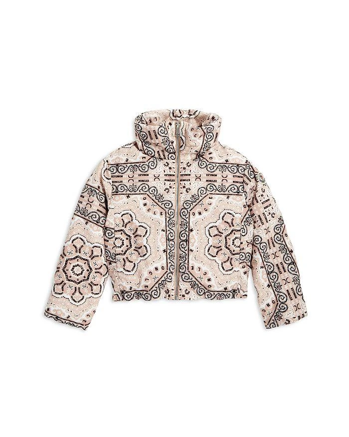 商品Moncler|Girls' Estonal Bandana Print Down Jacket - Big Kid,价格¥2198,第1张图片