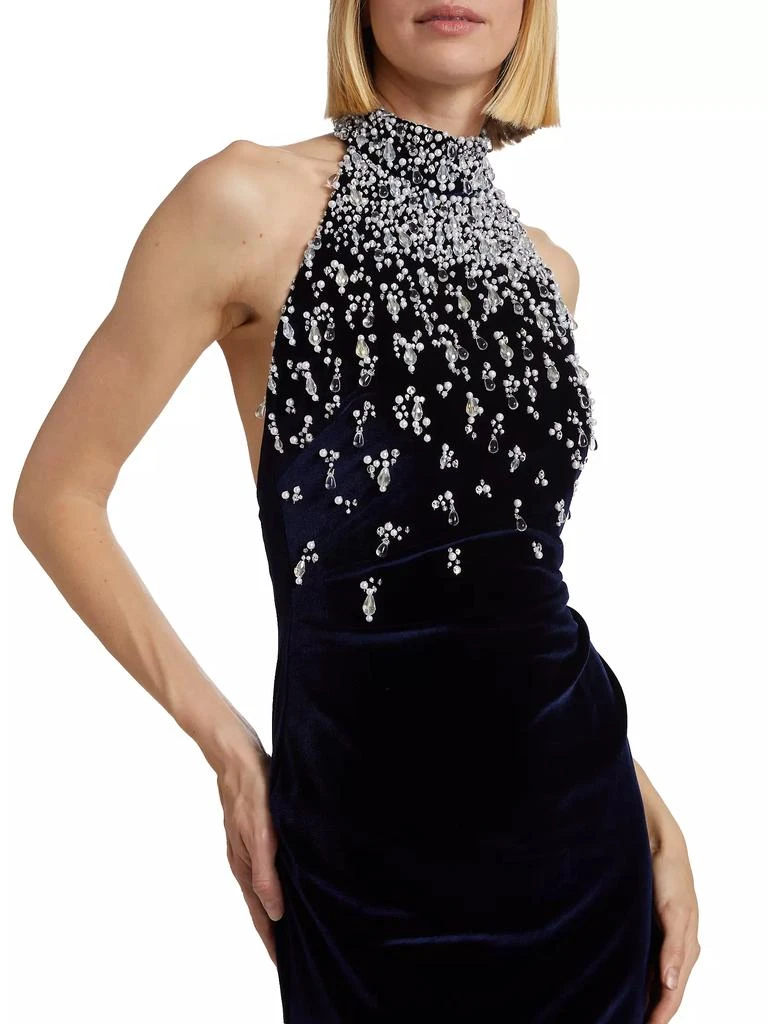 Beaded Velvet Halter Gown 商品