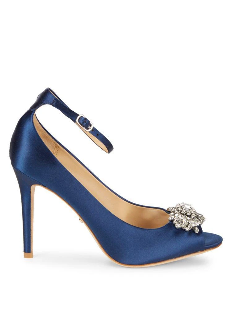 商品Badgley Mischka|Kali 缎面钻扣绑带高跟鞋,价格¥710,第5张图片详细描述