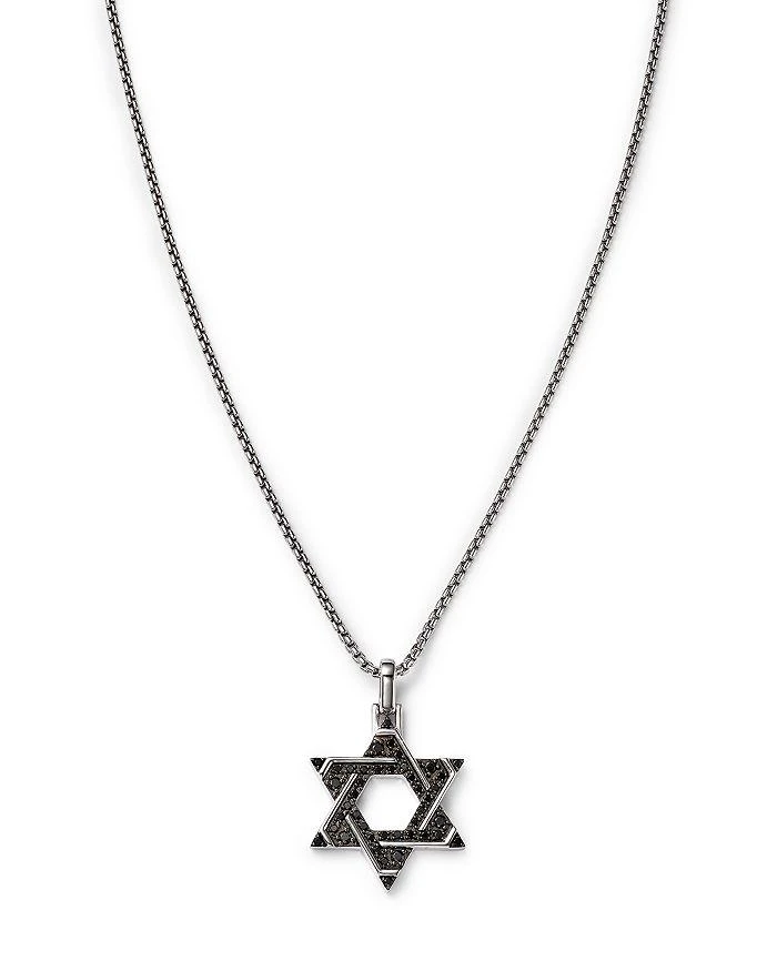 商品Bloomingdale's|Men's Black Diamond Star of David Pendant Necklace in 14K White Gold, 0.50 ct. t.w.,价格¥14574,第1张图片