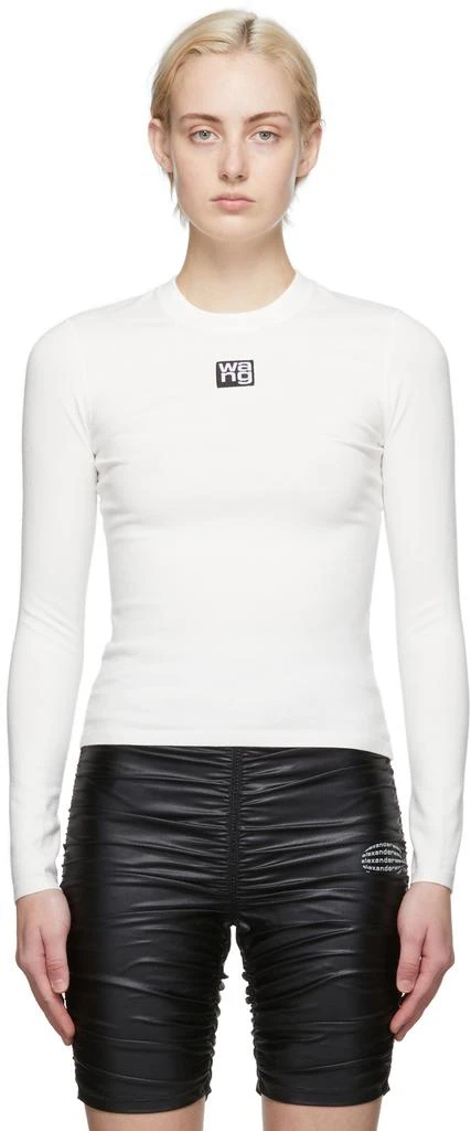 商品Alexander Wang|Off-White Logo Patch Bodycon T-Shirt,价格¥1512,第1张图片