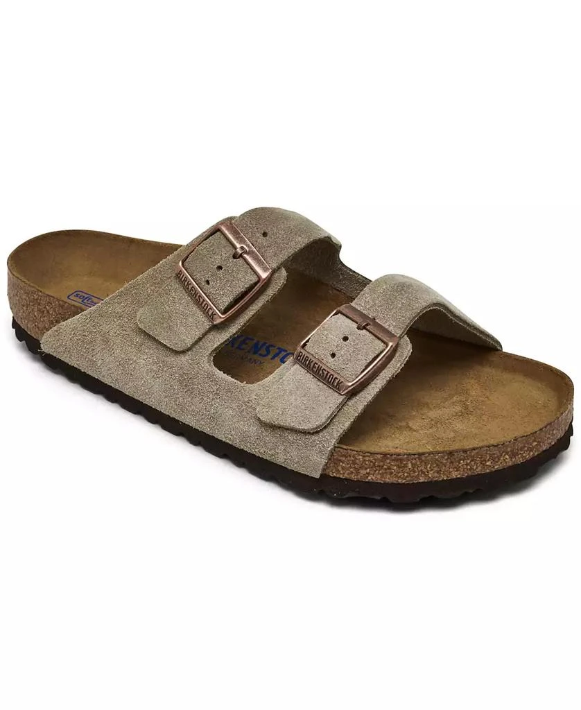 商品Birkenstock|Men's Arizona Suede Leather Soft Footbed Casual Sandals from Finish Line,价格¥1127,第1张图片