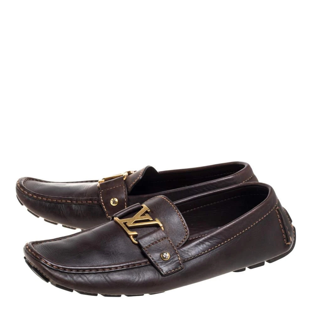 商品[二手商品] Louis Vuitton|Louis Vuitton Brown Leather Monte Carlo Loafers Size 44,价格¥3437,第4张图片详细描述