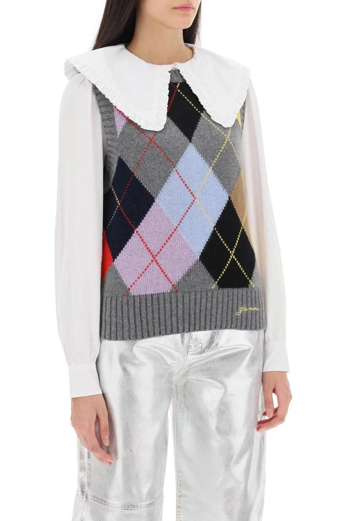 商品Ganni|Wool Vest With Argyle Pattern,价格¥1365,第2张图片详细描述