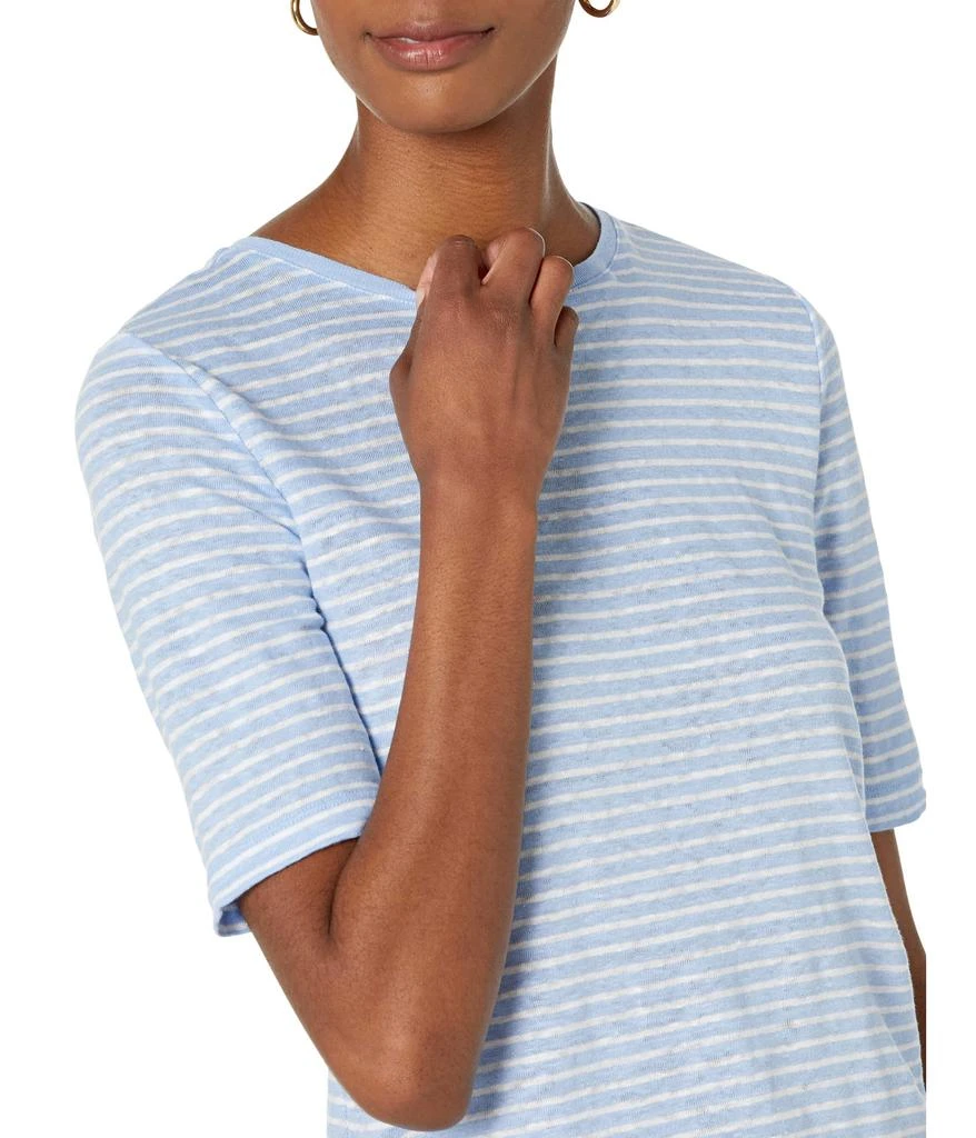 商品Vince|Striped Linen Elbow Sleeve Crew Tee,价格¥485,第3张图片详细描述