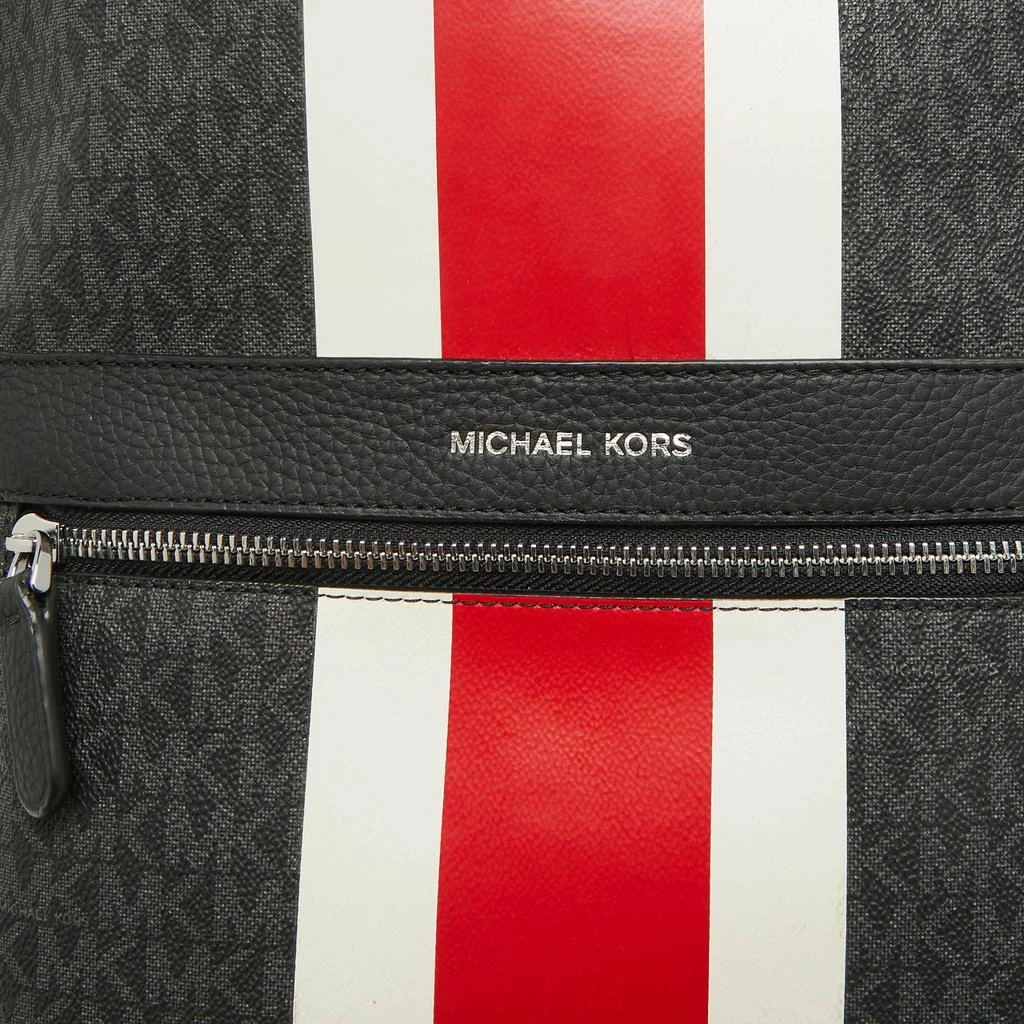 商品Michael Kors|Michael Kors Black/Bright Red Signature Coated Canvas Striped Cooper Backpack,价格¥3731,第5张图片详细描述