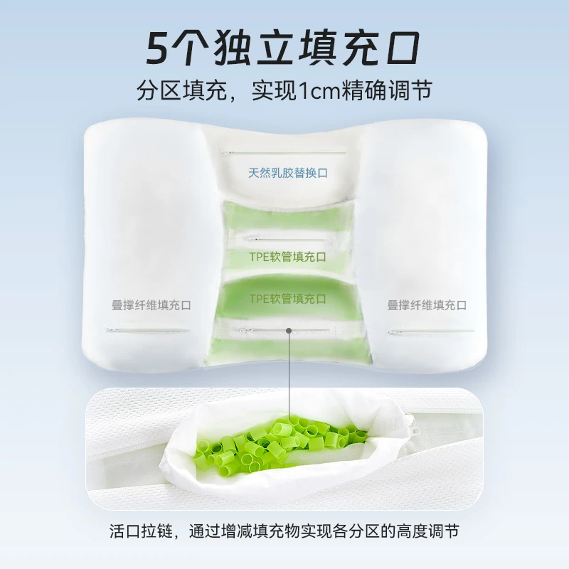 舒压分区枕（白色+灰色）一对  3.0升级版 五大独立分区可调节 100天免费试睡，不满意全额退 商品