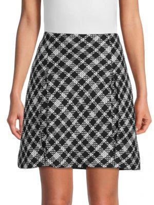 商品Karl Lagerfeld Paris|Plaid Tweed Mini Skirt,价格¥226,第1张图片