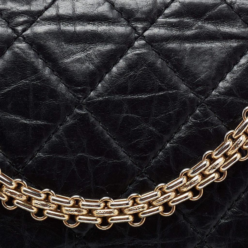 商品[二手商品] Chanel|Chanel Black Quilted Aged Leather Reissue 2.55 Classic 227 Flap Bag,价格¥29449,第7张图片详细描述