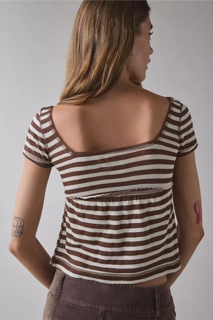 商品BDG|BDG Brittney Square Neck Henley Babydoll Tee,价格¥258,第4张图片详细描述