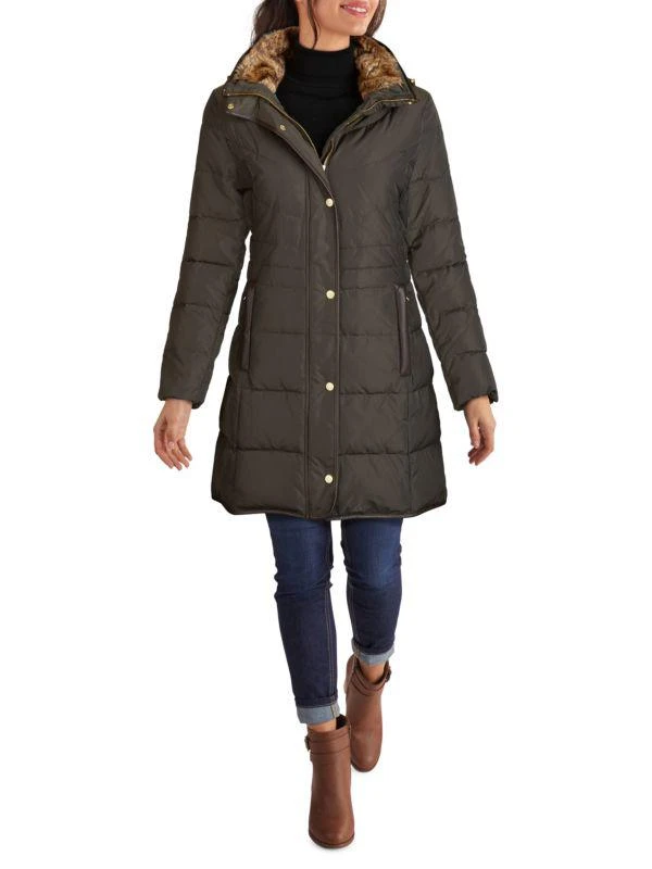 商品Cole Haan|Faux Fur Trim Down Puffer Jacket,价格¥1063,第1张图片