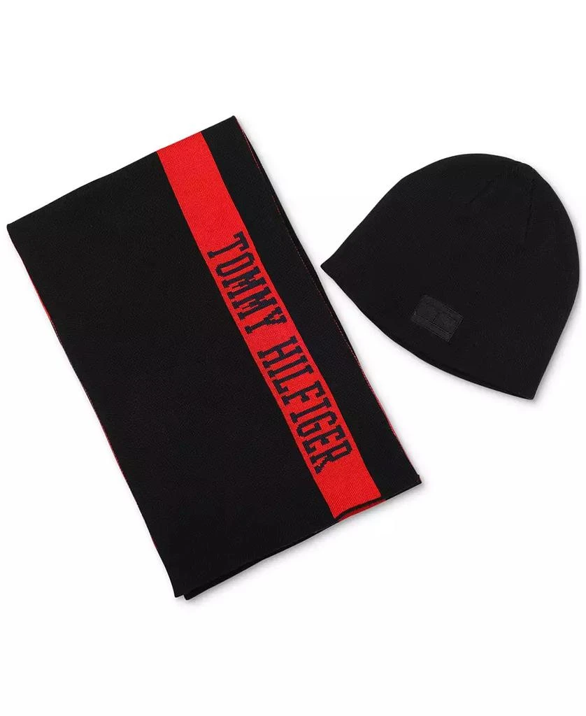 商品Tommy Hilfiger|Men's Embroidered Flag Beanie & Logo Scarf Set,价格¥329,第1张图片