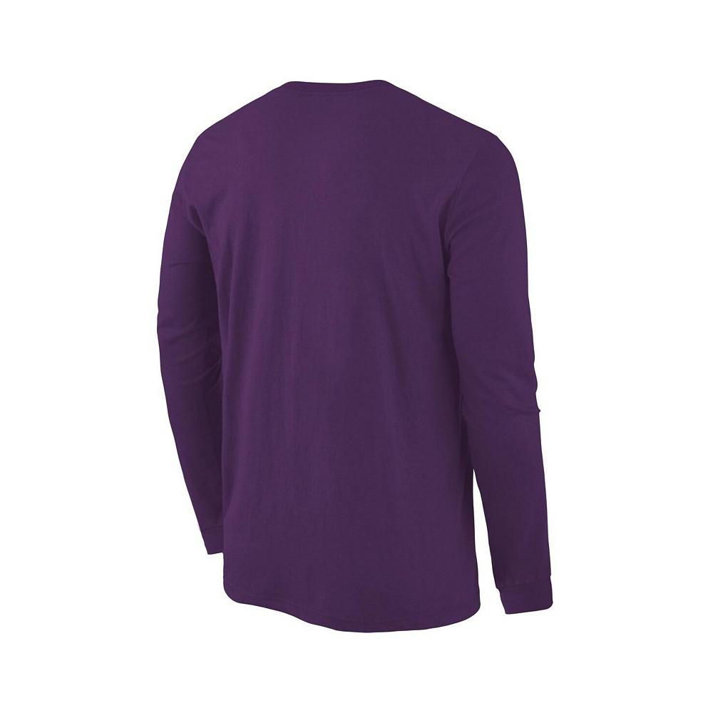 Men's Purple Northwestern Wildcats Distressed Arch Over Logo Long Sleeve Hit T-shirt商品第4张图片规格展示