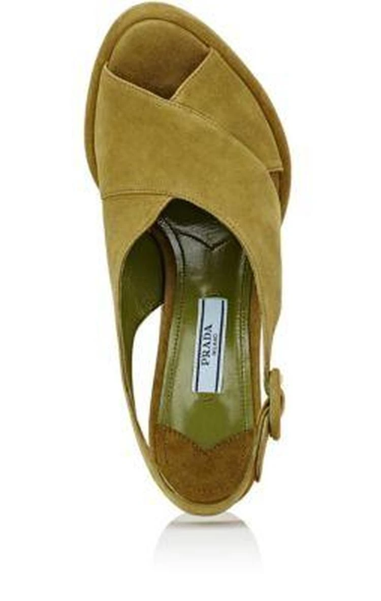 商品Prada|Suede Slingback Sandals,价格¥2372,第4张图片详细描述