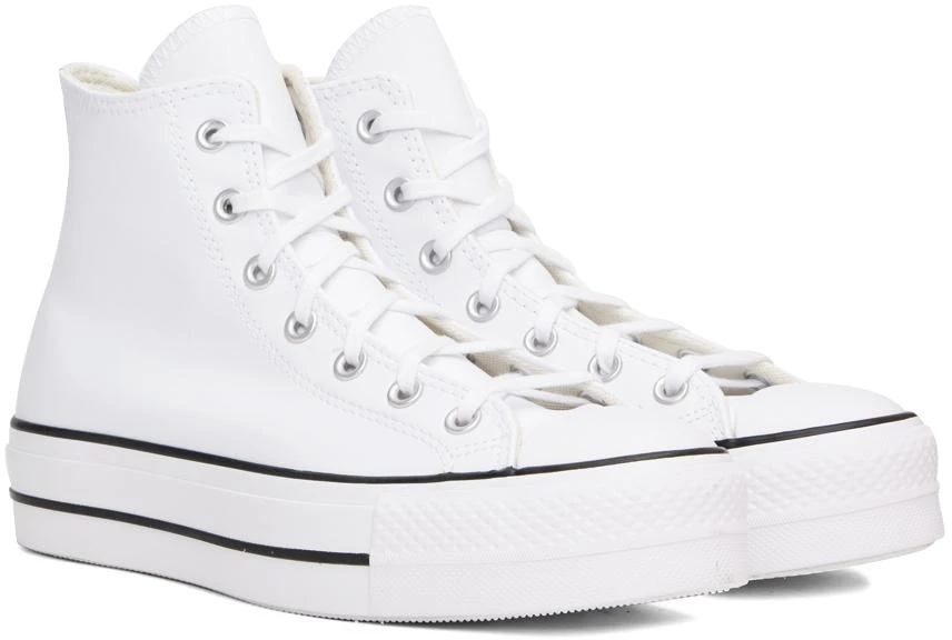 商品Converse|White Leather Chuck Taylor All Star Platform Sneakers,价格¥631,第4张图片详细描述