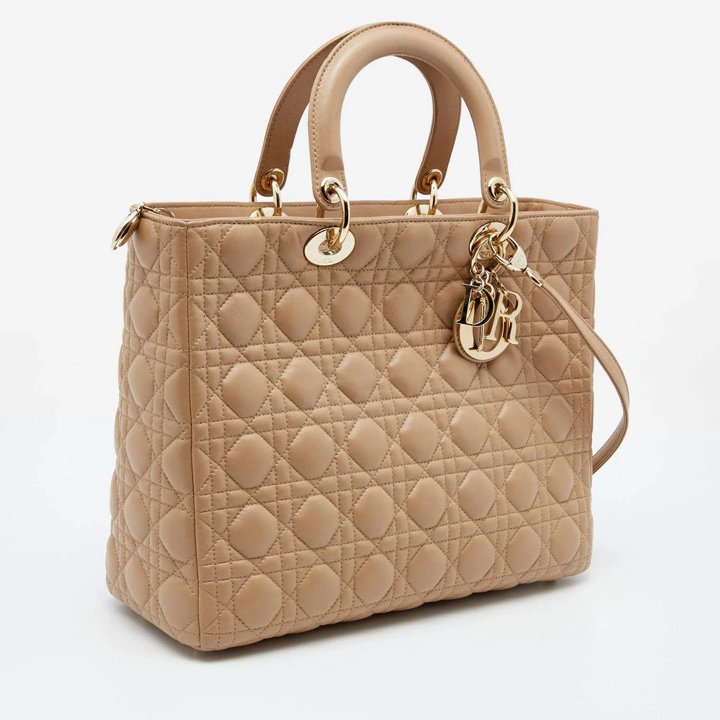 商品[二手商品] Dior|Dior Beige Cannage Leather Large Lady Dior Tote,价格¥10673,第3张图片详细描述