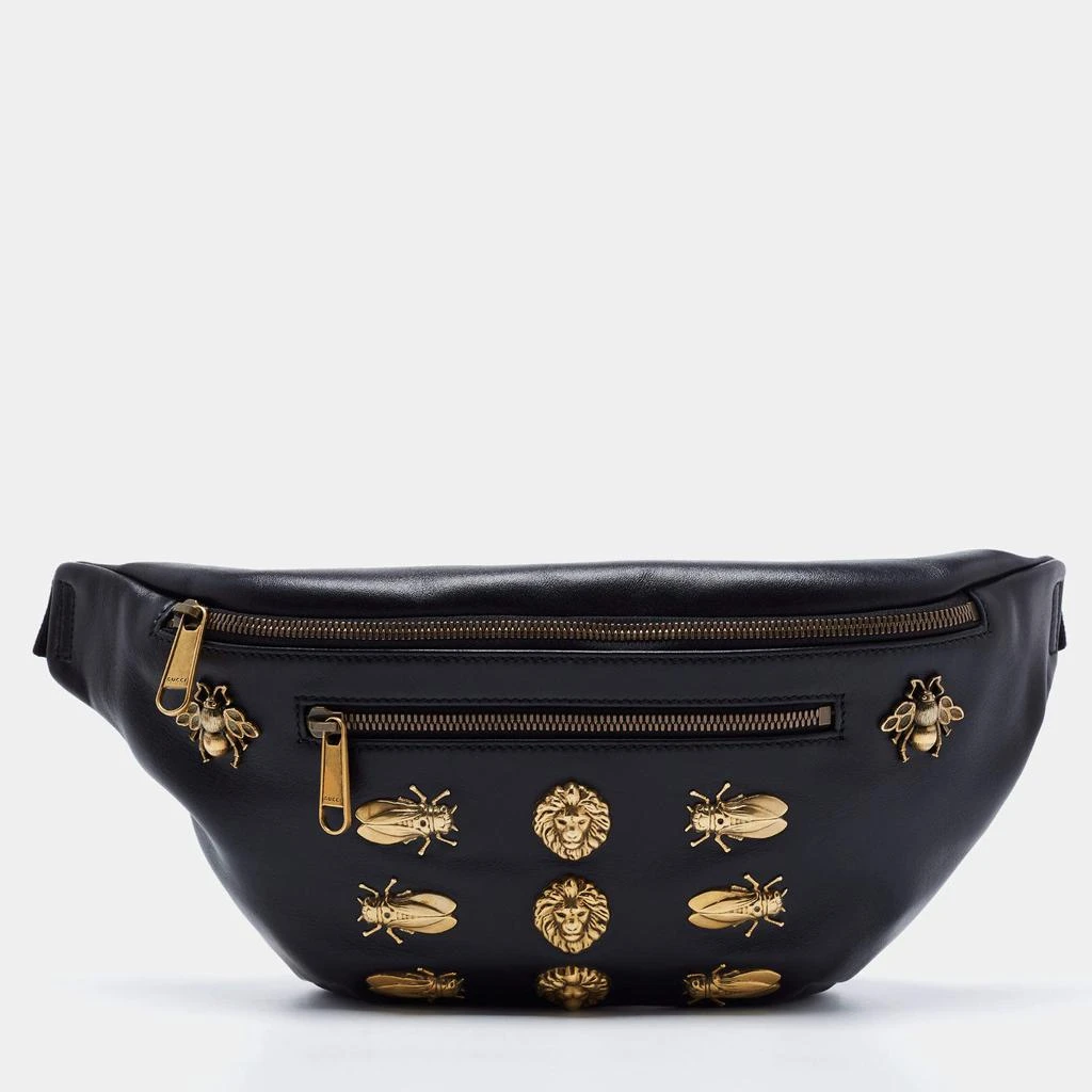 商品[二手商品] Gucci|Gucci Black Leather Animal Studs Leather Belt Bag,价格¥7074,第1张图片