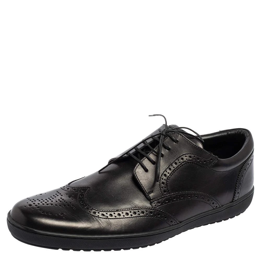商品[二手商品] Louis Vuitton|Louis Vuitton Black Brogue Leather Lace Up Oxfords Size 43,价格¥3141,第1张图片