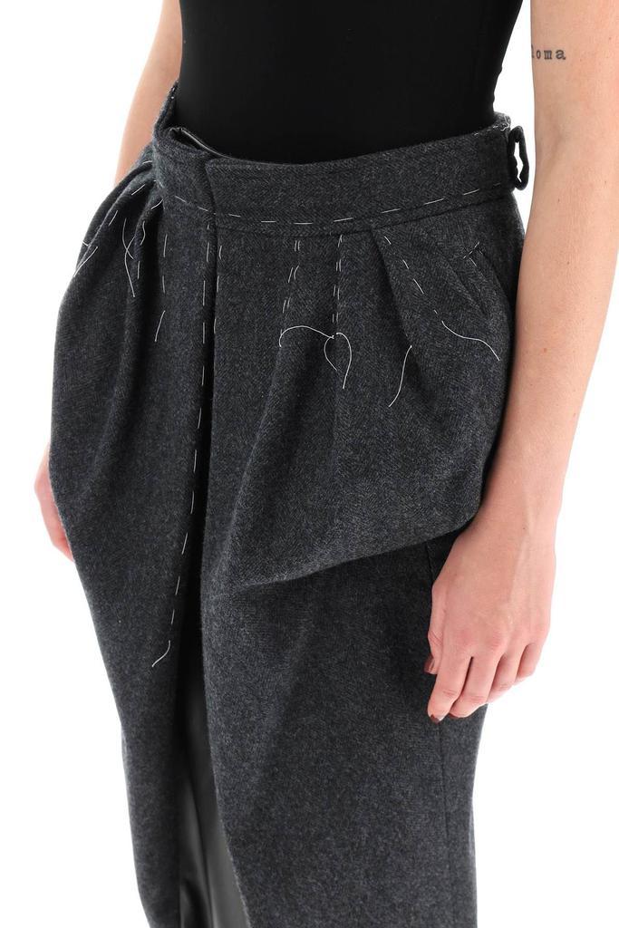 商品MAISON MARGIELA|WOOL MIDI SKIRT WITH STITCHING,价格¥6372,第7张图片详细描述