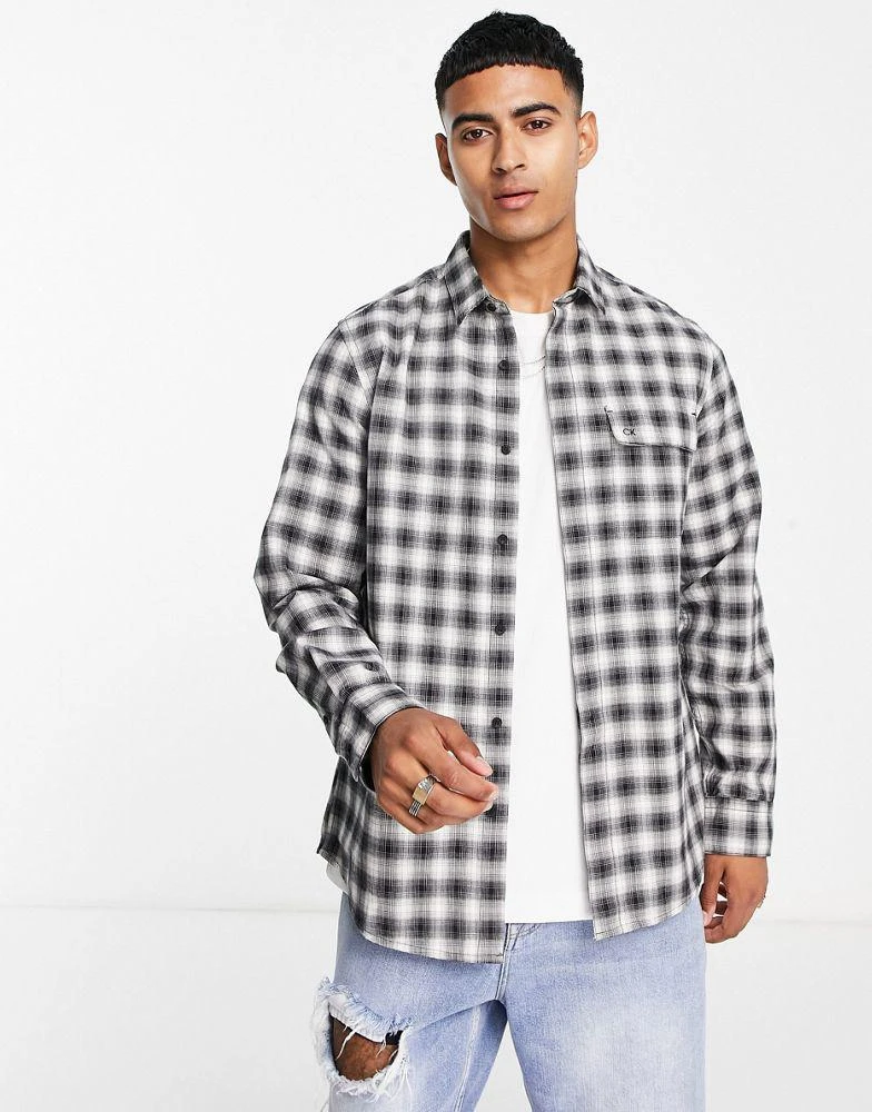 商品Calvin Klein|Calvin Klein check shirt in black,价格¥637,第1张图片