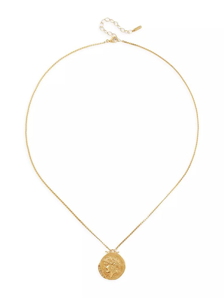 商品Chan Luu|18K-Gold-Plated & Champagne Diamonds Coin Necklace,价格¥1384,第1张图片