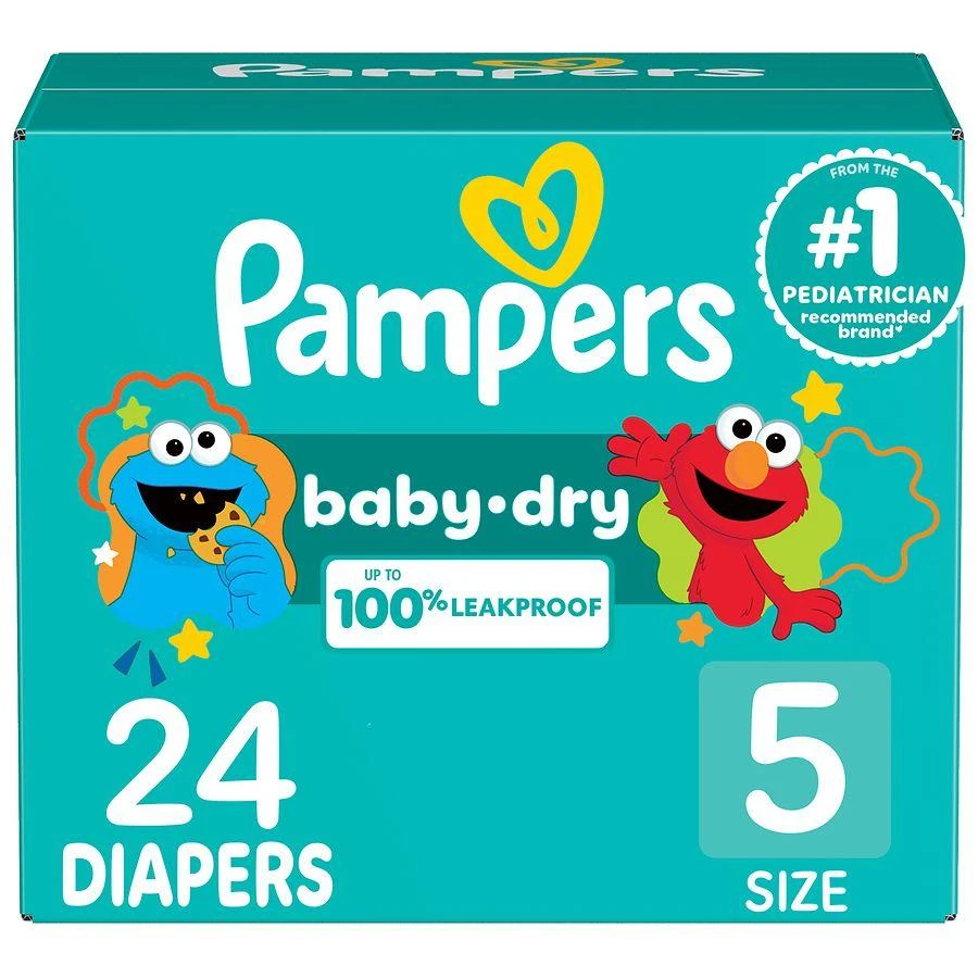 商品Pampers|Absorbent Disposable Diapers Size 5, 27+ lbs,价格¥77,第1张图片