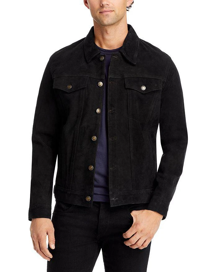 商品John Varvatos|Andrew Slim Fit Leather Trucker Jacket,价格¥5238,第3张图片详细描述