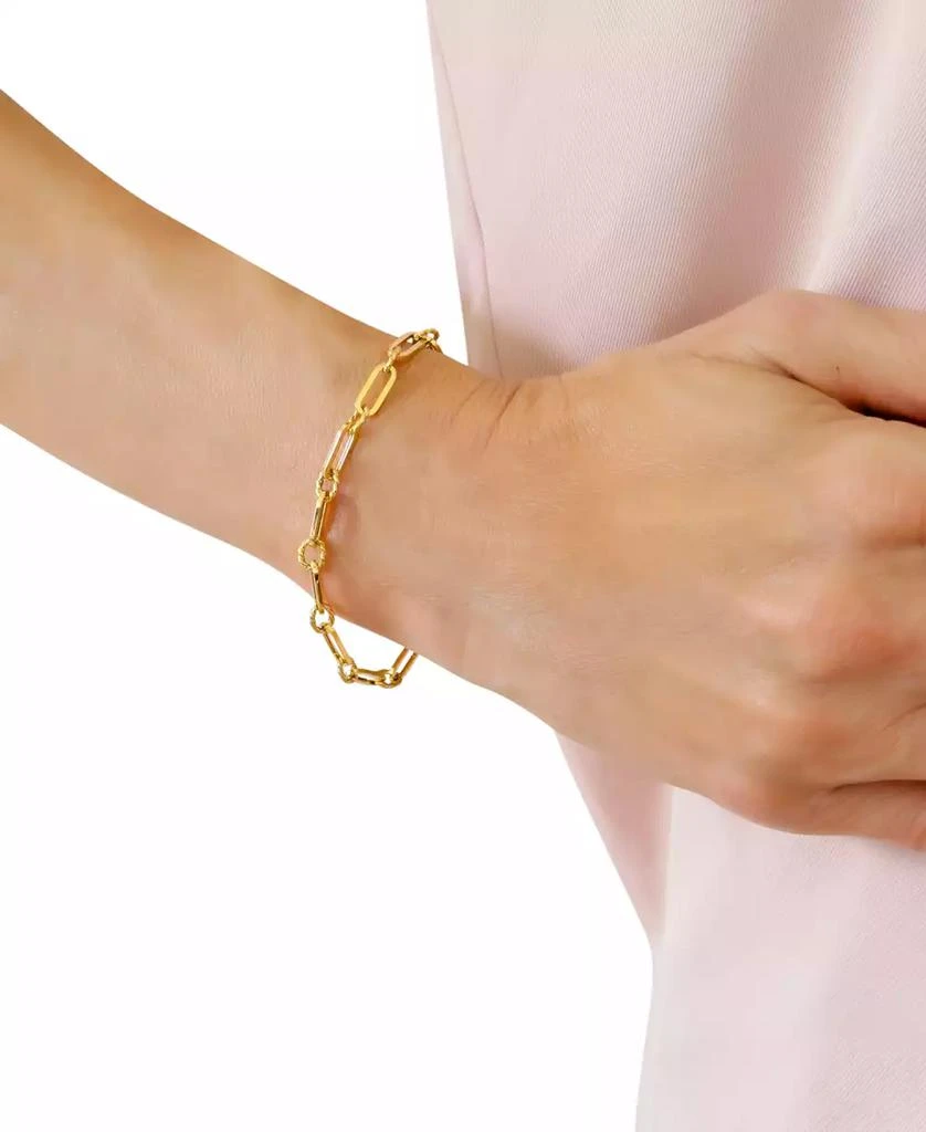 商品Italian Gold|Polished & Twist Paperclip Link Chain Bracelet in 14k Gold,价格¥3672,第2张图片详细描述