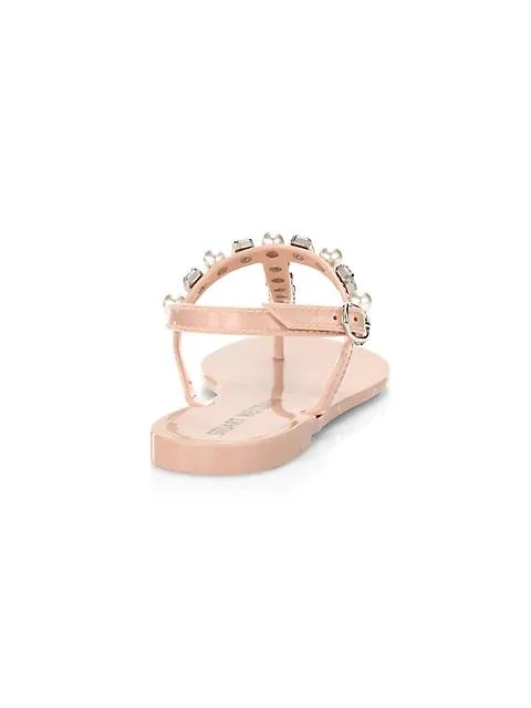 商品Stuart Weitzman|Goldie Crystal & Pearl T-Strap Jelly Sandals,价格¥546,第3张图片详细描述
