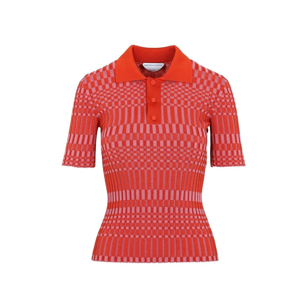 商品Bottega Veneta|Bottega Veneta Lightweight Ribbed Polo Top,价格¥6534,第1张图片