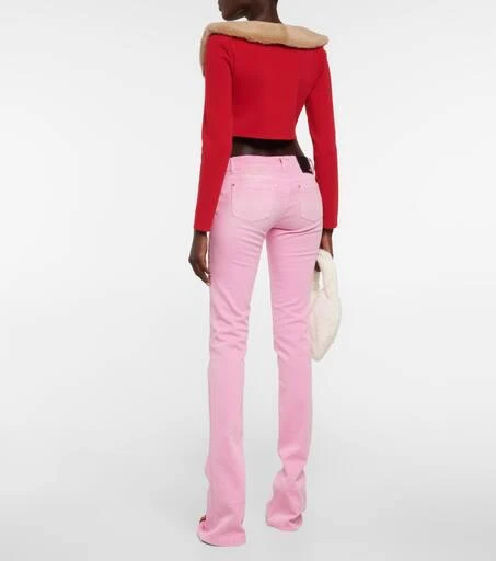 商品BLUMARINE|Faux fur-trimmed jersey cardigan,价格¥2843,第3张图片详细描述