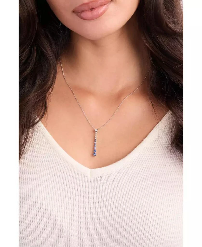 商品Le Vian|Denim Ombré (7/8 ct. t.w.) & White Sapphire (1/6 ct. t.w.) Graduated Adjustable 20" Lariat Necklace in 14k White Gold,价格¥6954,第5张图片详细描述