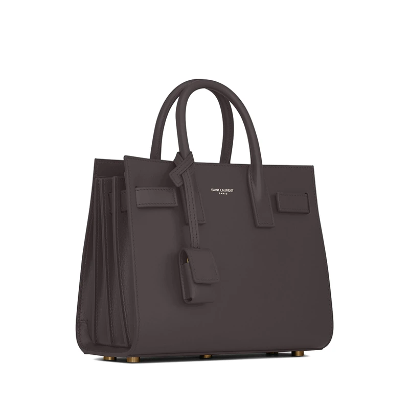 SAINT LAURENT PARIS/圣罗兰 YSL 新款 SAC DE JOUR系列 女士nano号风暴灰小牛皮徽标挂锁手提斜�挎单肩包39203502G9W1112 商品